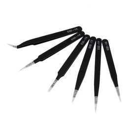 6PCS ESD Anti-statische roestvrij staal Tweezer Set onderhoudsreparatie Tool Kit Anti Statisch model Making Tool Handgereedschap Makgereedschap