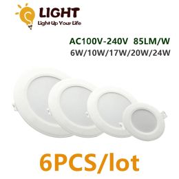 6pcs Factory LED direct intégré à la lumière du panneau Light AC100-240V Lumière 6W-24W Lumiforman High Light convient à la salle de bain