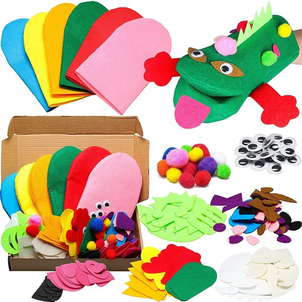 6pcs Feste Puppet Making Kit créatif Make DIY Art Craft Pompom Storytelling Kindergarten Early Education Gifts for Kids 240415