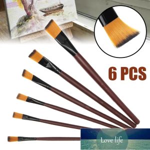 6pcs Artiste plat Paint-pinceaux Set Huile Acrylique stylo Artiste Painting Brushes stylo pour artistes peintres débutants