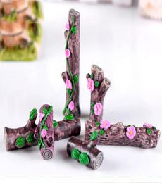 6pcs Bloemboom Stomp Bonsai Figurines Fairy Garden Miniatures for Terrariums Ornament Dollhouse Home Decor Resin Craft3362343