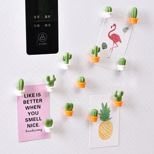 6pcs koelkastmagneten Leuke mini sappige plantenvaasset magneetknop cactus koelkast bericht stickers