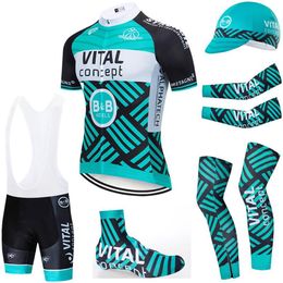 6 STUKS Volledige Set TEAM 2020 vital concept wielertrui 20D bike shorts Set Ropa Ciclismo zomer sneldrogend pro FIETSEN Maillot bott228h