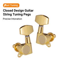 6PCS Guitar String Pegs Locking Tiners Guitar acoustic-Electric Guitar PEGS TUNNERS TUNNERS MACHINE Heads Knobs 3 gauche 3 à droite