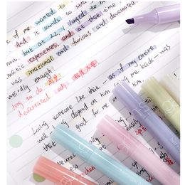 6 -stks Half Sugar Highlighter Pens Set Milde Retro Color Marker Spot Liner voor Highlight Drawing Painting Office School F776