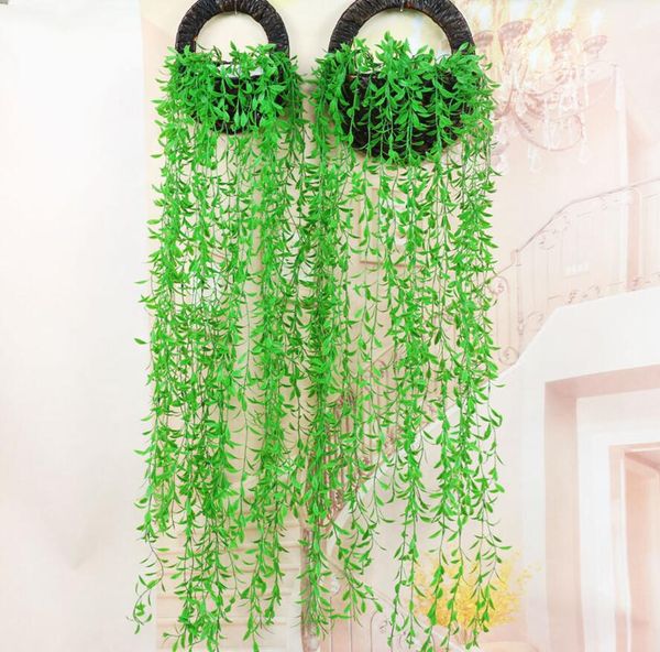 6 pièces suspendus artificiel vert osier saule mur lierre guirlande vigne verdure pour mariage maison bureau Bar décoratif