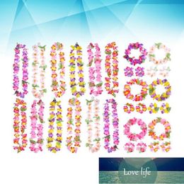 6pcs guirlande hawaïenne fleur artificielle bandeau collier bracelet ensemble tropical plage fête déguisement (1 pc coucher de soleil rouge et prix usine conception experte qualité