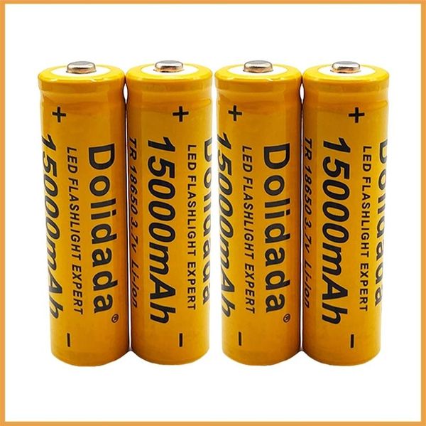 6 pièces de haute qualité 15000 mAh 37 V 18650 batteries lithium-ion batterie Rechargeable pour lampe de poche LED électronique orange 1586920