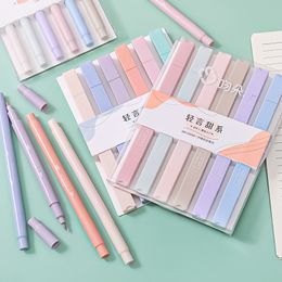 6pcs Highlighters Pastel Marqueurs Double Tip Fluorescent Pen for Art Drawing Doodling Marking School Office Papery