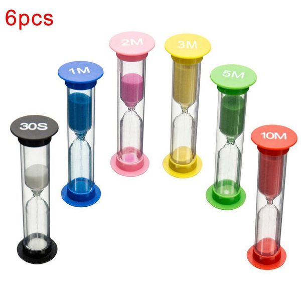 6 uds chico 6 colores juego de aula reloj de arena temporizador reloj de arena decoración del hogar juguetes para niños