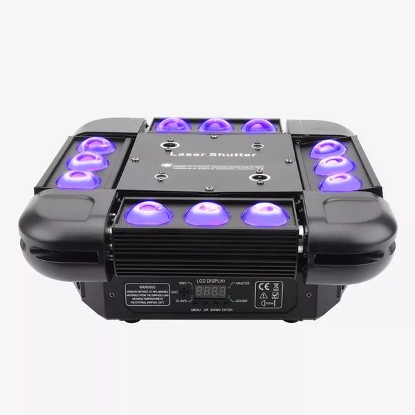 6 uds., luces de discoteca con cabezal móvil láser, haz de 12x10w RGBW 4 en 1, luz estroboscópica Led con cabezal móvil para tormenta de viento para discoteca de fiesta