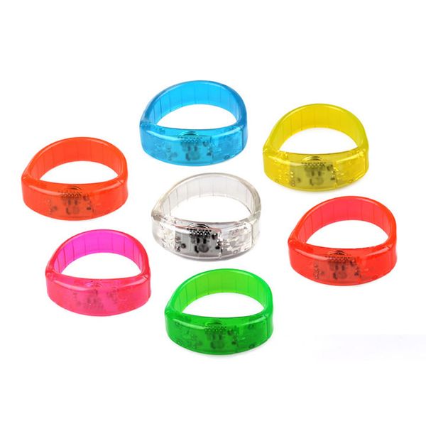 6pcs LED Vêtements Gafas LED Contrôle de la voix Bracelets