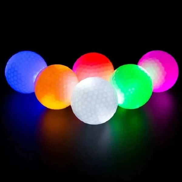 6 pièces LED balle de Golf veilleuse colorée LED balles de Golf lueur balles de Golf 240301