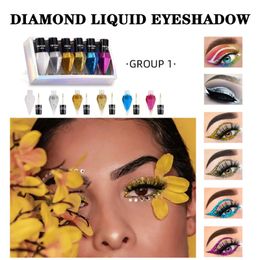 6 pcs Liquide Glitter Eyeliner Diamant Fard À Paupières Eye Étanche Brillant Liner Cosmétiques Ensemble Ombre Yeux Maquillage Durable Longue R9R7 240111