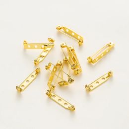 6pcs / lot 14k 18k Gold Blank broche Base Base Clips Pendants Pendants Pin de sécurité Remplacement Ajustement des bijoux de bricolage Cradiots faits à la main