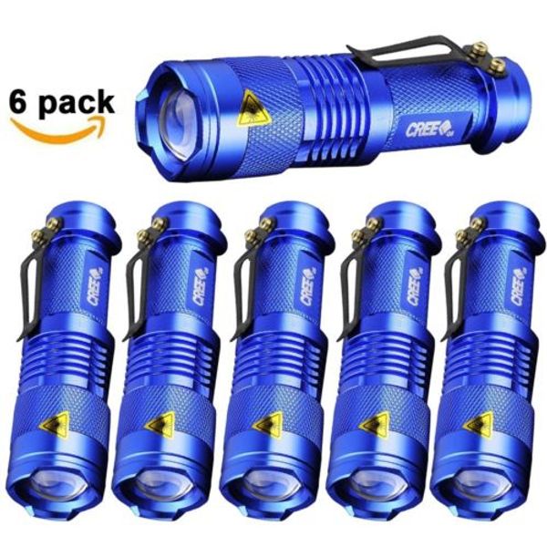 6 PCS/Lot 300 Lumen 7 W Mini lampe de poche LED étanche Mini torche portable Q5 Zoom lampe AA 14500 batterie