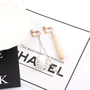 6 stks / partij honkbal en houten stok sport charms mode-sieraden oorbel armbanden DIY Making drijvende gouden basis