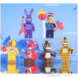 6 unids/lote educación bloques de construcción juguetes muñeca de caja ciega cinco noches en Freddy's Minifigs bloque Mini figuras conjunto juguetes regalos