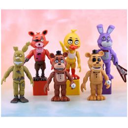 6 unids/lote bloques de construcción educativos juguetes oso cinco noches en Freddy's Minifigs bloque Mini figuras conjunto