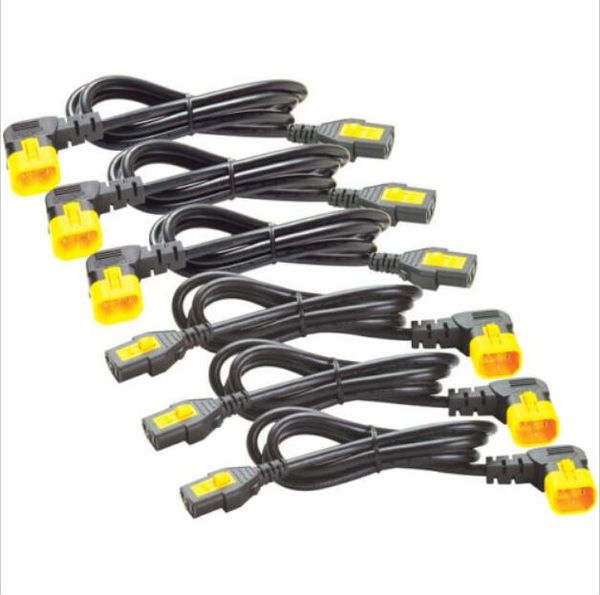 LOTE DE 6PCS Kit de cable de alimentación APC genuino (6 ea), bloqueo, C13 a C14 (90 grados), 1,2 m AP8706R-NA
