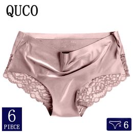 6 stks / partij Quco merk sexy slipje naadloze katoenen panty slips sexy ondergoed elastische lingerie vrouwelijke ondergoed vrouwen 211021