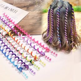 100pcs/lot Rainbow Color Cute Girl Curler Hair Braid hair styling tools hair roller Braid Maintenance The princess hair accessory