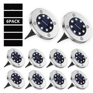 6 Pcs/lot Solaire LED Solaire Lumière Jardin Paysage Pelouse Lampe Enterrée Lumières Extérieure Route Escaliers Decking éclairage Avec éclairages Capteur D5.0