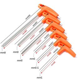 Freeshipping 6 stks/partij T-Handvat Wrench Ball Ended Inbussleutel Set Lange Bereiken Allen Schroevendraaier Tool H2-H8mm Pwhfq