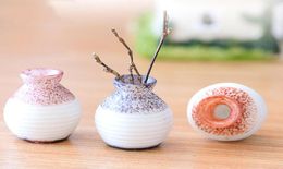 6pcs mini résine Vase Bonsai Figurines Fairy Garden Miniatures For Terrariums Ornement Dollhouse Home Decor Resin Craft4532957
