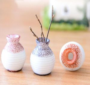 6pcs mini résine Vase Bonsai Figurines Fairy Garden Miniatures For Terrariums Ornement Dollhouse Home Decor Resin Craft2808827