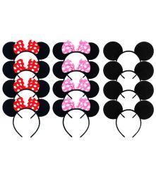 6pcs Minnie Mickey Baros Bows Knot Orars Accesorios para el cabello Diente de cabeza Happy Birthday Party Decoraciones de Halloween Regalos Juguetes