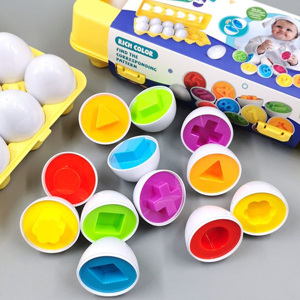 6pcs Montessori Eggs intelligents 3D Puzzle Toys for Childre