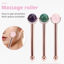 6 stuks Natuursteen Gezicht Jade Massage Roller Gezichtslift Bal Oogmassage Roller Verbeter de huid Anti Rimpel Ooglijn Donkere kringen