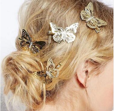 Hårklipp 1 st design glänsande kvinnor hårnålar tillbehör styling verktyg mode fjärilsbröllop
