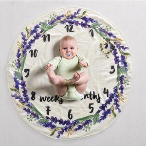 6 PCS Autre Home Textile Kid Circulaire jalon Couverture photographie fond accessoires Couvertures infantile Emmaillotage fleur numéro lettre nouveau-né bébé wraps LYX60