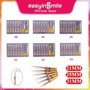 6PCS / PACK Easyinsmile Dental Endo Gold Files Niti x-Pro Large Taper Rotary Endodontic Fichier SX S1 F1 F2 F3 21 mm 25 mm 31 mm