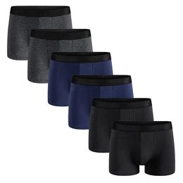 Paquete de 6 uds. De bragas para hombre, ropa interior de algodón, Boxer y calzoncillos de marca masculina para hombre, conjunto de lujo, pantalones cortos, caja antideslizante, Kit 240130