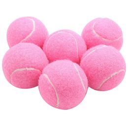 6pcs Pack Pink Tennis Balls Balles d'entraînement élastiques résistantes à l'usure 66 mm Mes aussi pour débutants Pratique Ball de tennis pour le club 240411