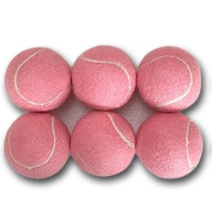 6pcs Pack Pink Tennis Balls Balles d'entraînement élastiques résistantes à l'usure 66 mm Mesdames débutants Pratique Ball de tennis pour club