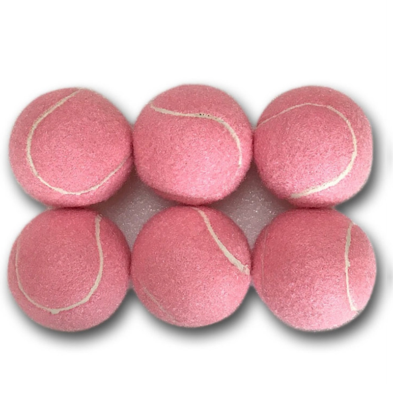 6PC PAKIET Różowe piłki tenisowe odporne na zużycie elastyczne piłki treningowe 66 mm panie Początkujące ćwicz piłkę tenisową dla klubu