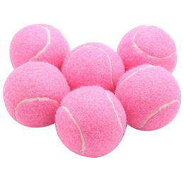 6pcs Pack Pink Tennis Balls Wearresistant Elastic Entrenamiento 66 mm Damas para principiantes Practice Ball Club 240329