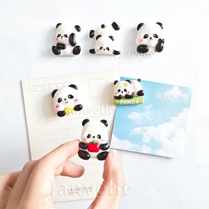 Aimants de réfrigérateur Panda, 6 pièces, mignons aimants de réfrigérateur pour décoration, petits autocollants magnétiques d'animaux de dessin animé, Souvenirs de pays 240318