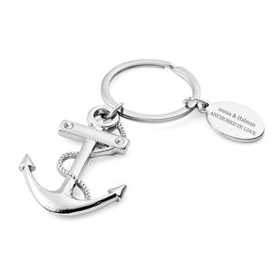 6pcs Gepersonaliseerde gegraveerde anker Key Chain Holders Nautical Party zijn voorkeur aan sleuteltags bruiloftsake Birthday cadeaus Evenement ideeën