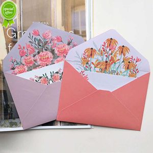 6 pièces imprimé fleur enveloppe lettre papier Kawaii papeterie mariage carte de voeux Invitation sac bureau fournitures scolaires