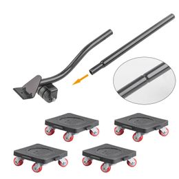 6pcs mobilier professionnel moteur outil de moteur lourds transport le rouleau de déménageur de roues à roues avec barre de roue en mouvement