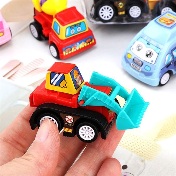 6 uds. Coche de juguete extraíble, vehículo móvil, camión de bomberos, modelo de Taxi, Mini coches para niños, juguetes para niños, regalo W2