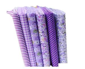 6 pièces tissu de coton violet bricolage à la main décor à la maison matériel de courtepointe tissus bon marché pour la couture Patchwork 25X25Cm Vqpj05559144