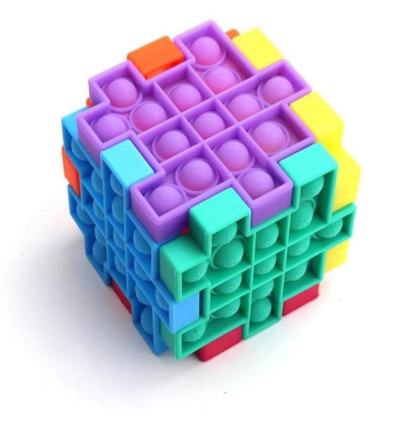 6PCS / Set Anti Stress Toy Bubble Sensory Silicone Puzzle Kids Push Jigsaw Squeezy Squeeze Desk Toysa12A07A203764612