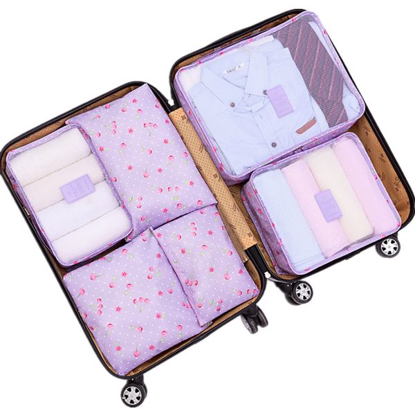 6 pièces/ensemble marque voyage sac de rangement ensemble pour vêtements rangé organisateur pochette valise maison placard diviseur conteneur organisateur