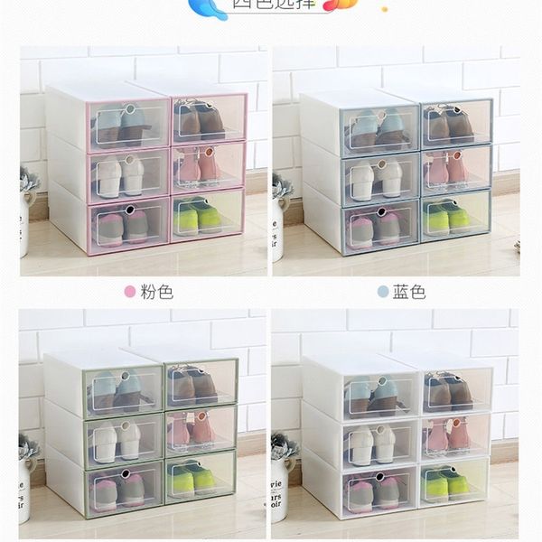 6pcs / set boîte à tiroirs boîtes de rangement transparentes organisateur en plastique transparent AJ basket-ball étagère à chaussures Y200628